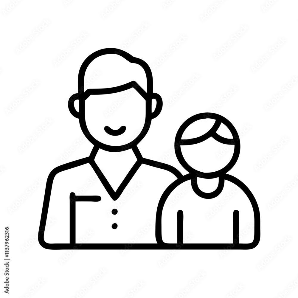 male caregiver icon, men’s day line art, men’s icon - simple black line art icon of male caregiver, for men’s day celebrations. men’s vector art. male caregiver icon, men’s day line art, men’s icon - simple black line art icon of male caregiver, for men’s day celebrations. men’s vector art.