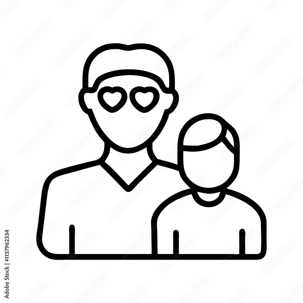male caregiver icon, men’s day line art, men’s icon - simple black line art icon of male caregiver, for men’s day celebrations. men’s vector art. male caregiver icon, men’s day line art, men’s icon - simple black line art icon of male caregiver, for men’s day celebrations. men’s vector art.