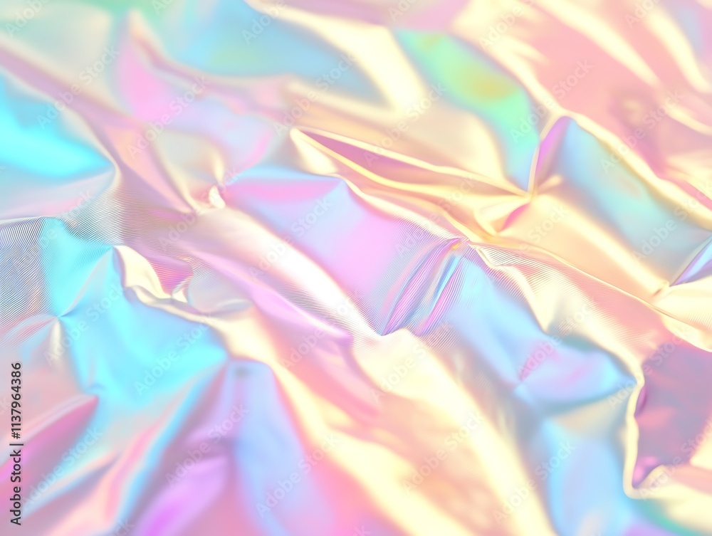 A soft, pastel-themed holographic foil texture with subtle rainbow gradients on a smooth surface