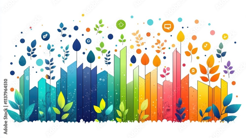 Eco-friendly investment growth: vector illustration highlighting sustainable business practices Eco-friendly investment growth: vector illustration highlighting sustainable business practices