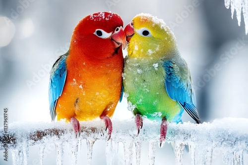 Whispers of Ice: The Unlikely Bond of the Lovebirds photo