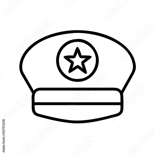 veteran s cap icon, veterans day icon line art, veterans icon  - simple black line art icon of veteran s cap, for veterans day celebrations. veterans vector art.