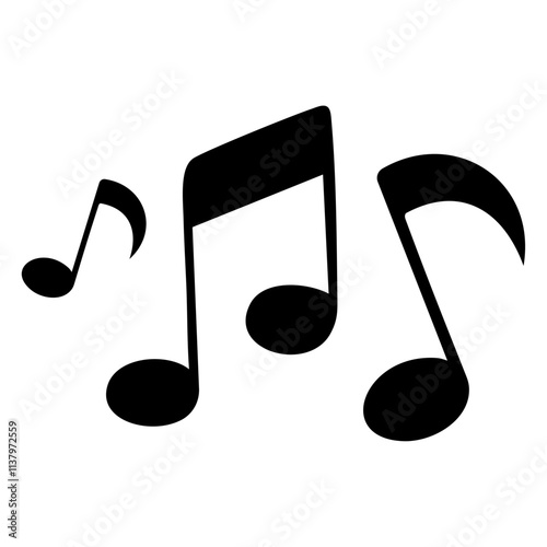 Minimalist Music Notes and Symbols on White Background