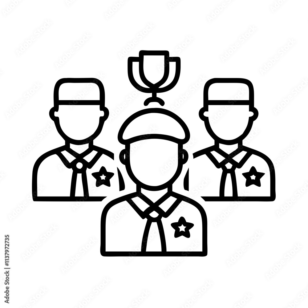 veterans with medals icon, veterans day icon line art, veterans icon - simple black line art icon of veterans with medals, for veterans day celebrations. veterans vector art. veterans with medals icon, veterans day icon line art, veterans icon - simple black line art icon of veterans with medals, for veterans day celebrations. veterans vector art.