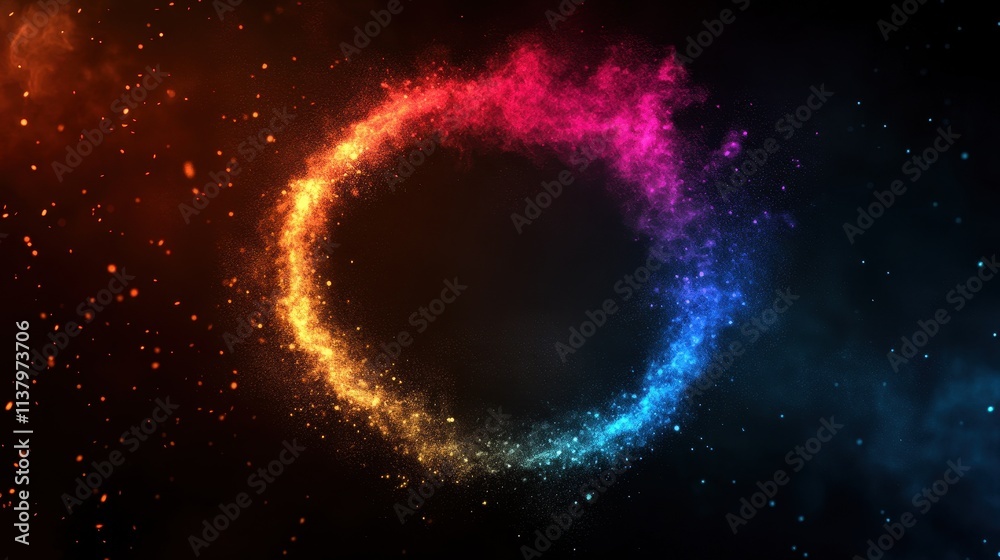 Abstract vibrant circular explosion of color and light. Abstract vibrant circular explosion of color and light.
