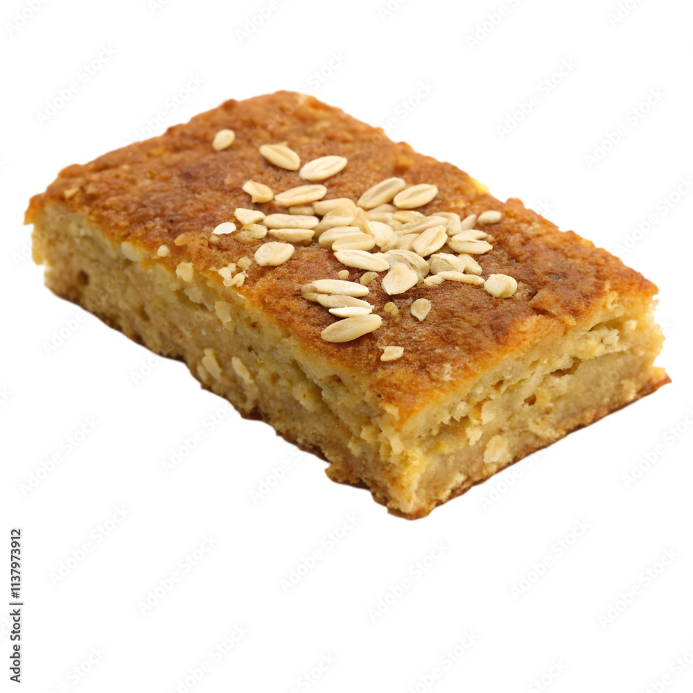 Oat flapjack on transparent background Oat flapjack on transparent background