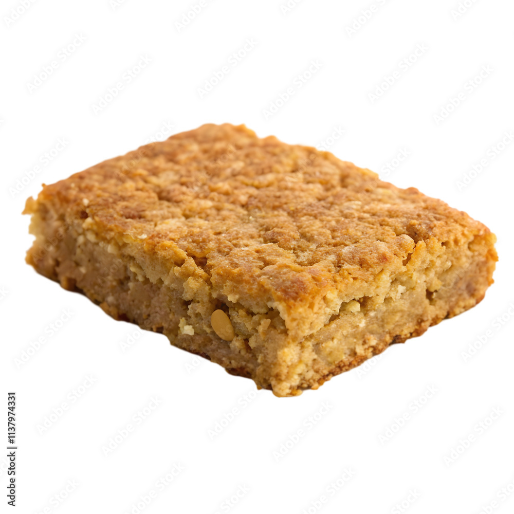 Oat flapjack on transparent background Oat flapjack on transparent background
