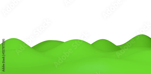 3d hill grass in plastic style. Stock vector illustration on isolated background.