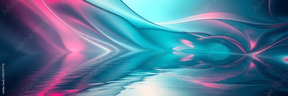Naklejka premium Neon Wave abstract Background