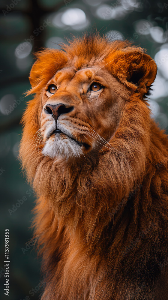 A lion, ideal for dreamscape portraiture with a gigantic scale. Perfect as wallpaper or wall poster background for design. A lion, ideal for dreamscape portraiture with a gigantic scale. Perfect as wallpaper or wall poster background for design.