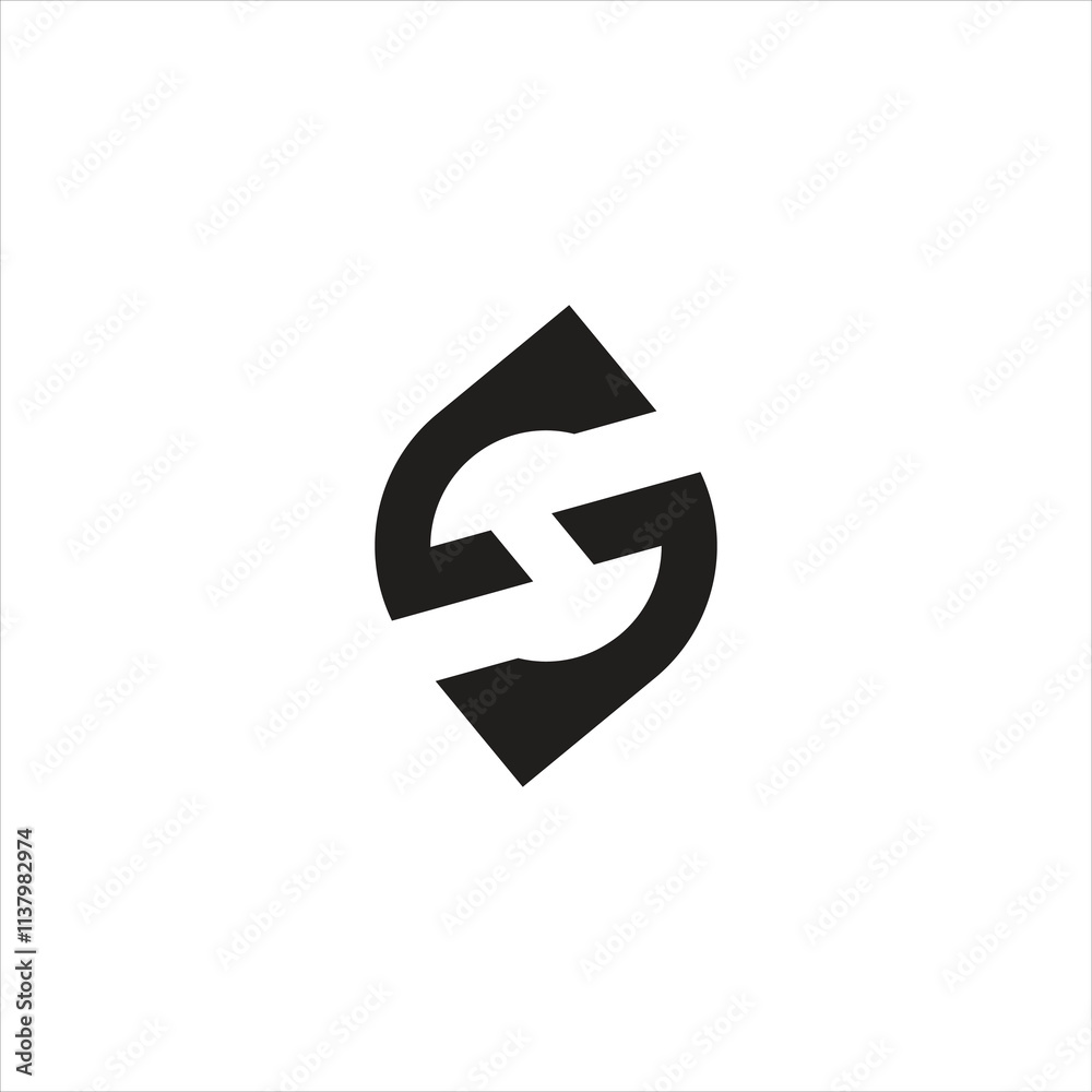 Abstract letter SH logo design elegant and modern H negative space, universal vector icon Abstract letter SH logo design elegant and modern H negative space, universal vector icon