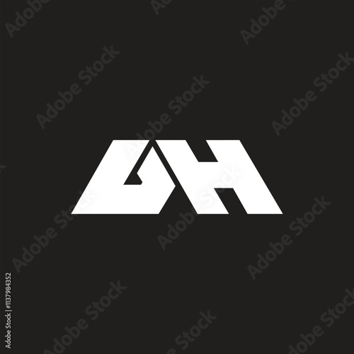 Letter GH logo in a modern style with vector art icon monogram design