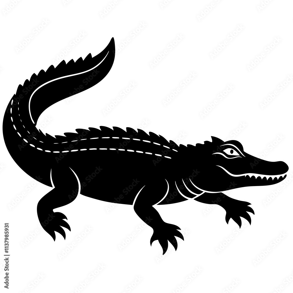 Obraz premium Alligator Silhouette vector illustration