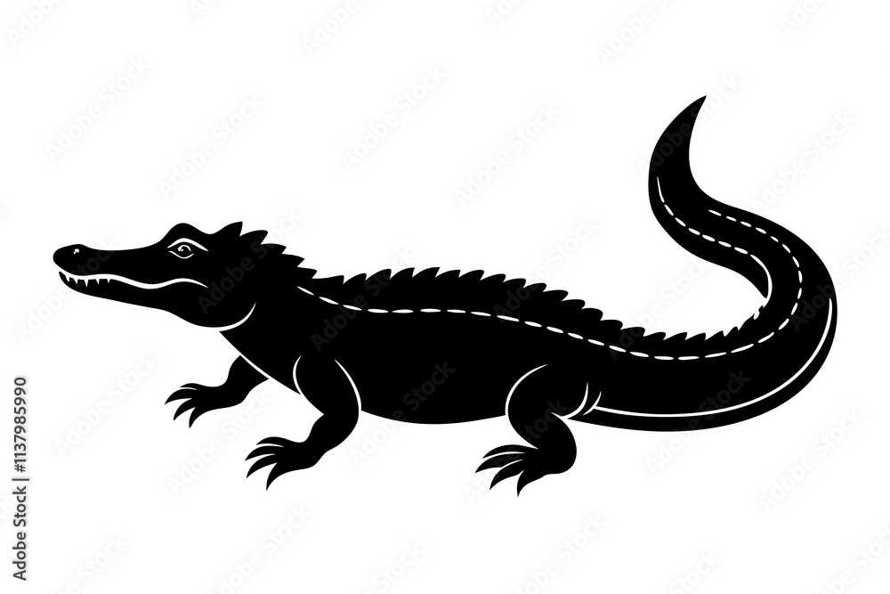 Fototapeta premium Alligator Silhouette vector illustration