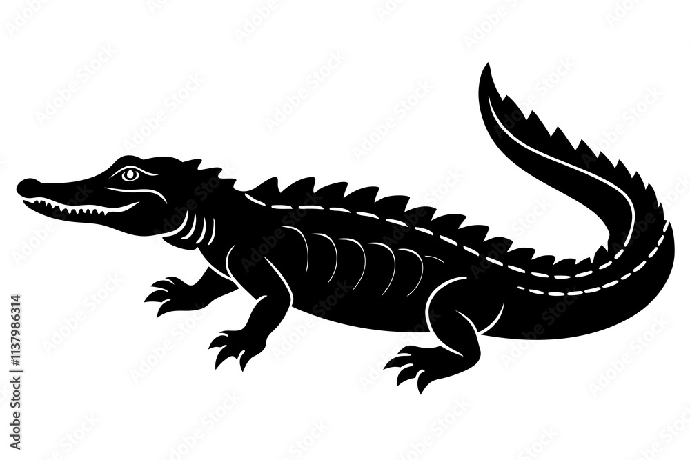 Naklejka premium Alligator Silhouette vector illustration
