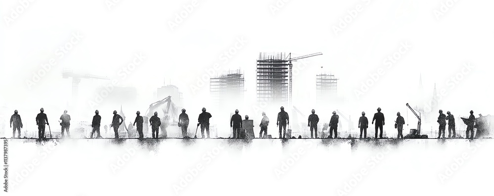 Naklejka premium Construction collaboration