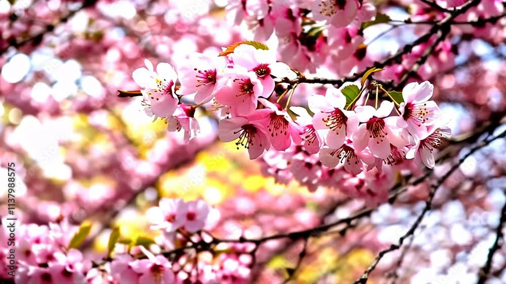 close-up view of pink cherry blossoms with bokeh background. generative ai close-up view of pink cherry blossoms with bokeh background. generative ai