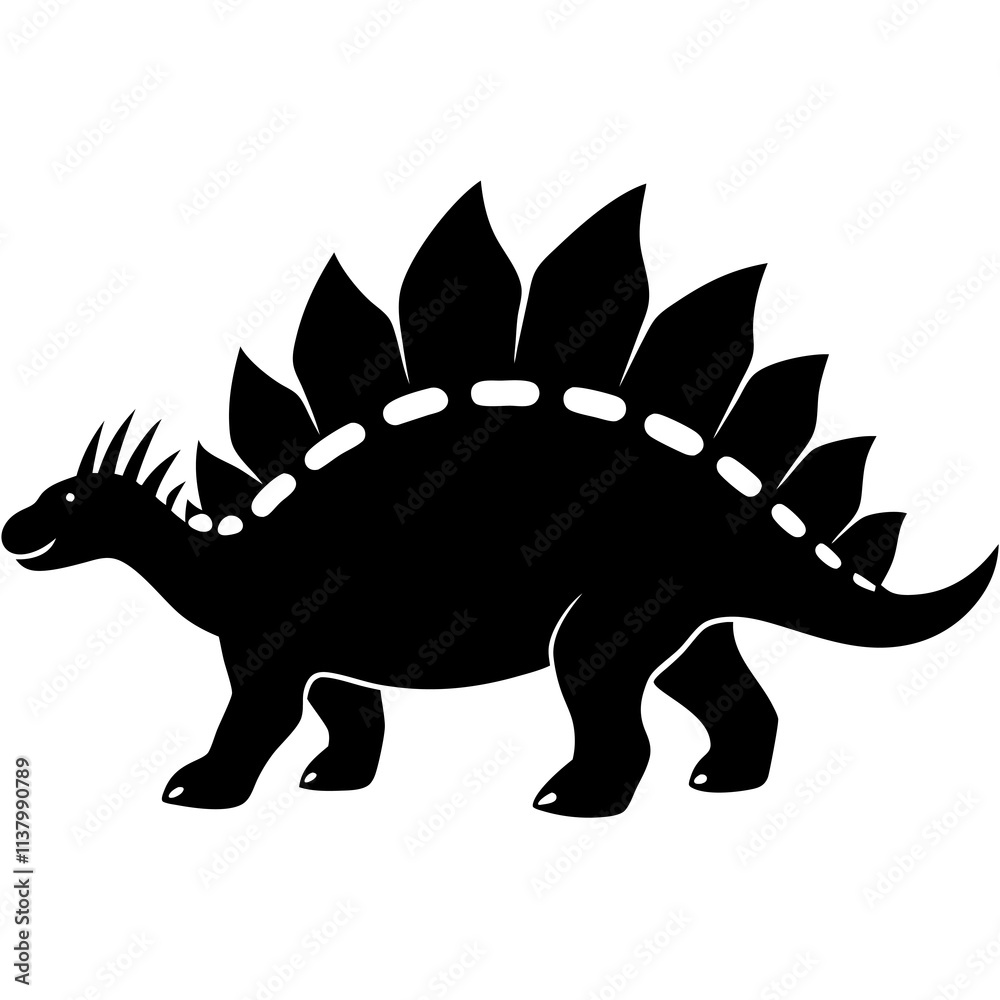Fototapeta premium Ankylosaurus Silhouette vector illustration