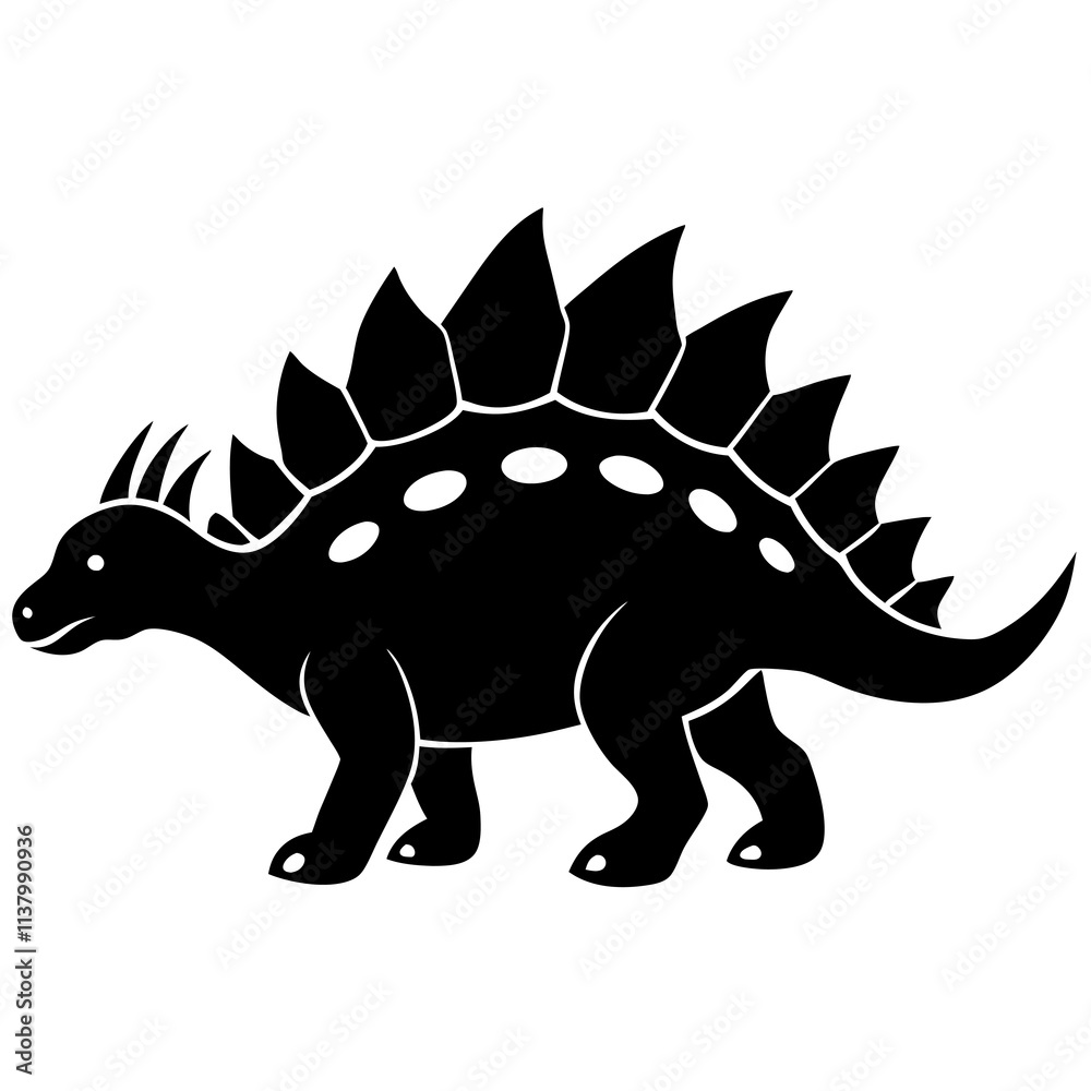 Fototapeta premium Ankylosaurus Silhouette vector illustration
