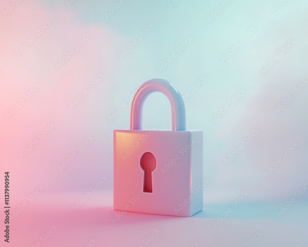 Modern Illustration of a Lock Symbolizing Privacy Modern Illustration of a Lock Symbolizing Privacy