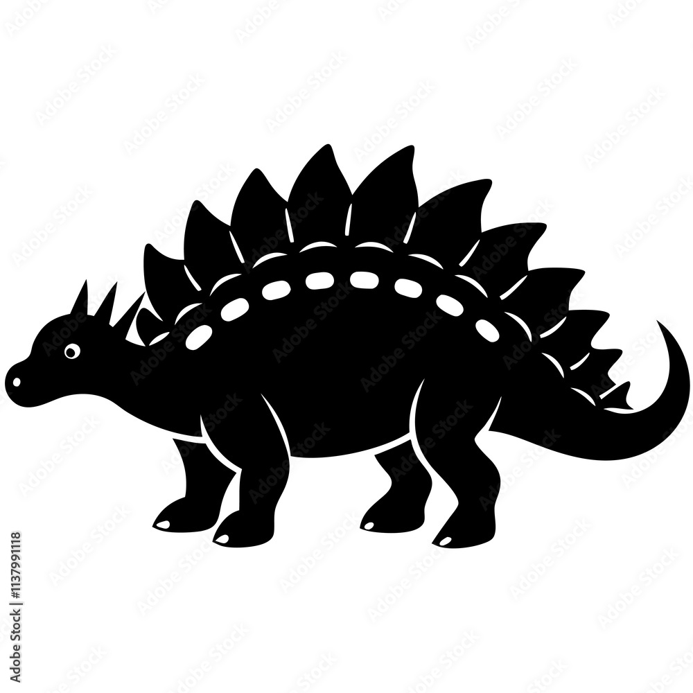 Fototapeta premium Ankylosaurus Silhouette vector illustration