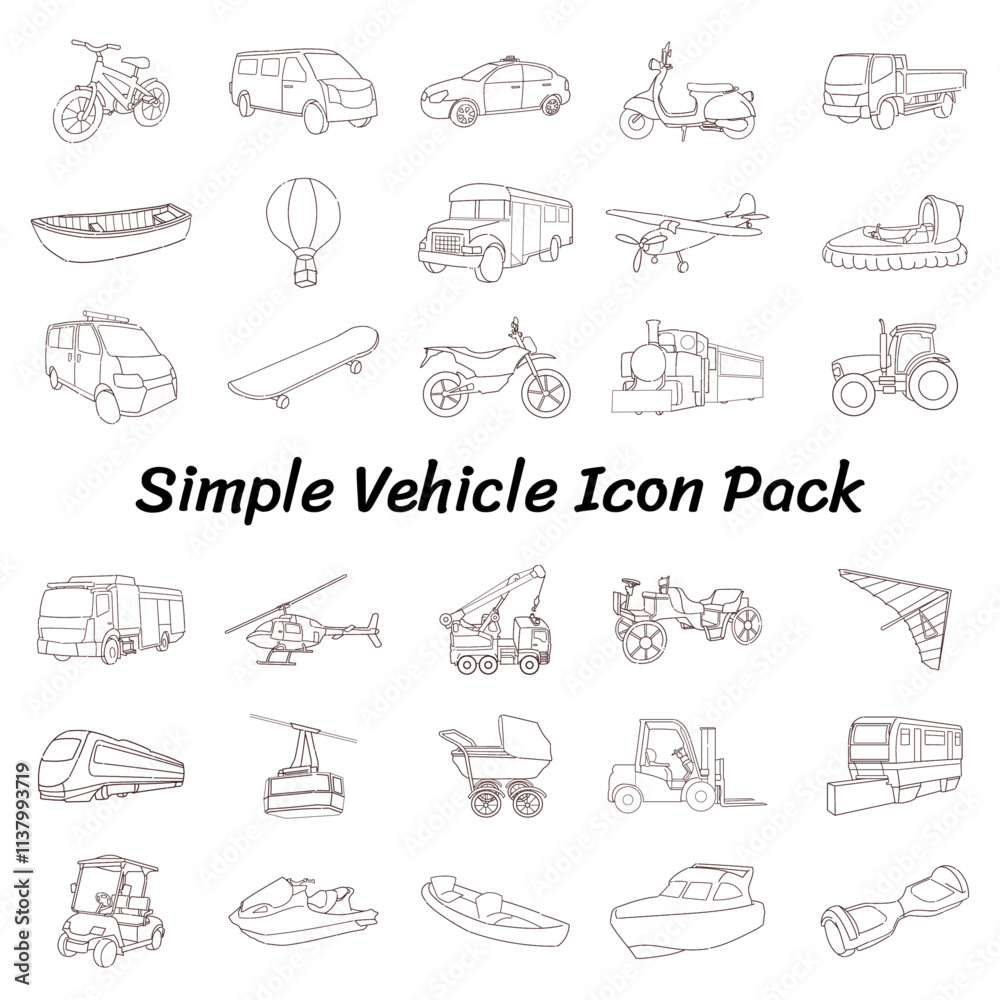 Simple Vehicle Icon Pack Simple Vehicle Icon Pack