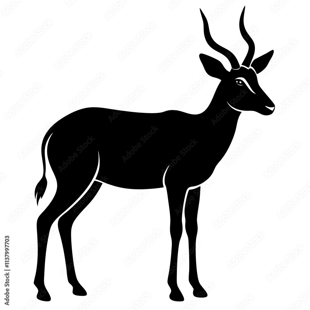 Fototapeta premium Antelope Silhouette vector illustration