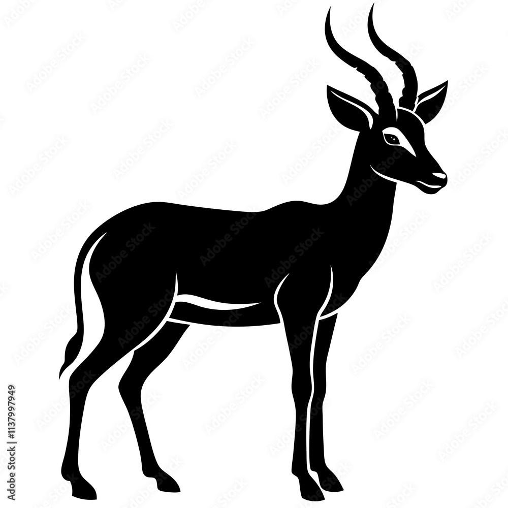 Antelope Silhouette vector illustration Antelope Silhouette vector illustration