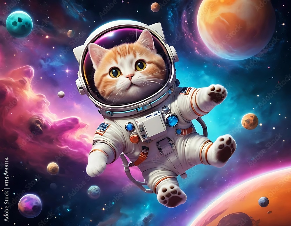 Adorable Kitten Astronaut Explores the Cosmos, Generative AI Adorable Kitten Astronaut Explores the Cosmos, Generative AI