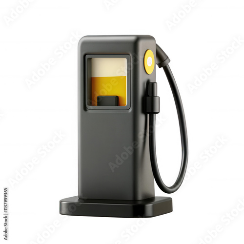 A modern 3D model of a gas pump, featuring sleek design and vibrant colors, suitable for various digital uses. photo