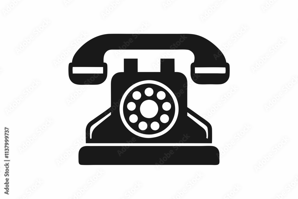 retro telephone on white