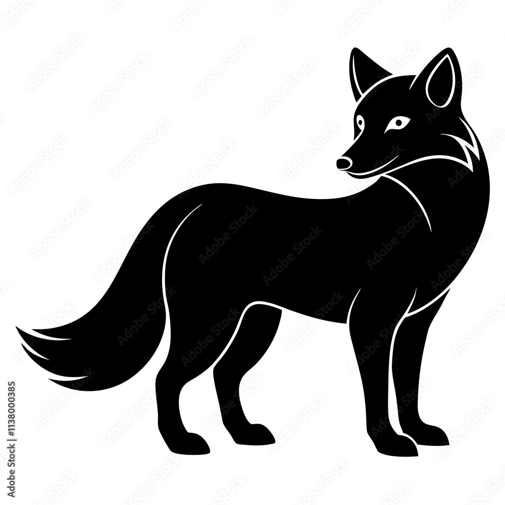 Arctic Fox Silhouette vector illustration Arctic Fox Silhouette vector illustration