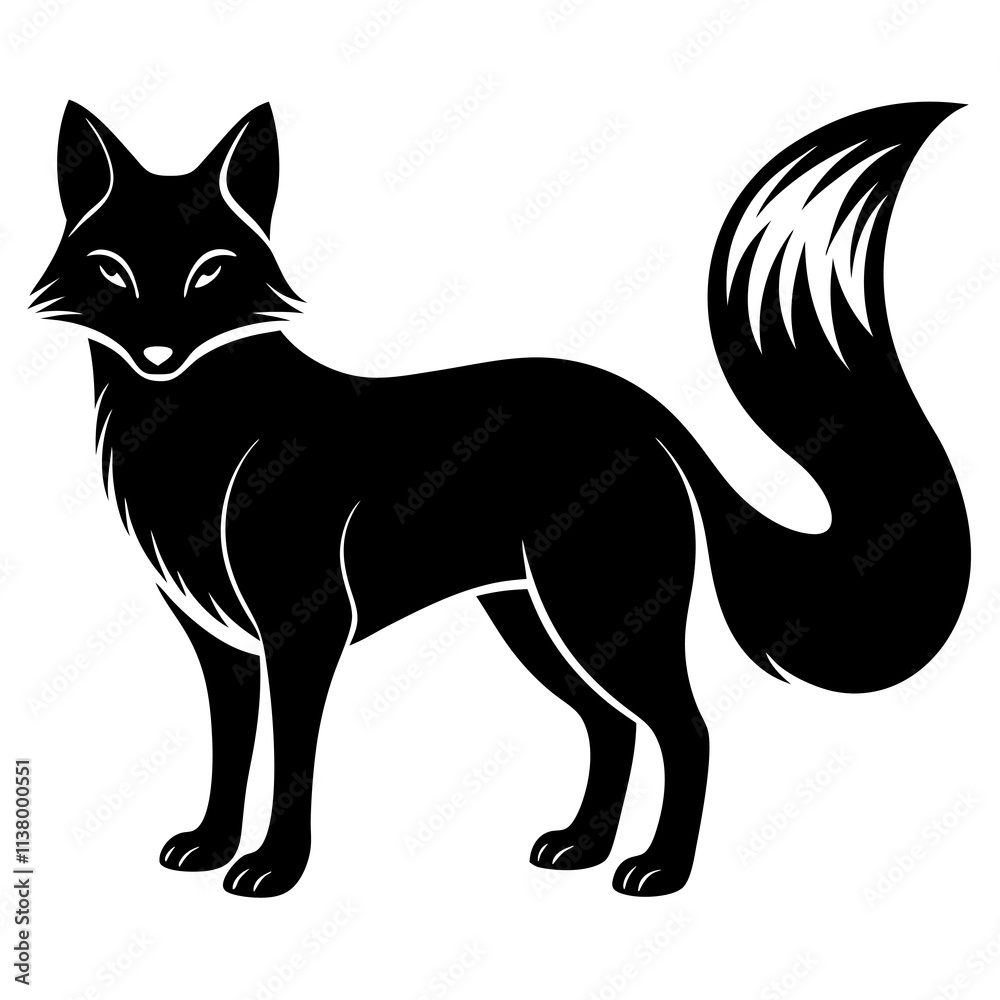 Arctic Fox Silhouette vector illustration Arctic Fox Silhouette vector illustration