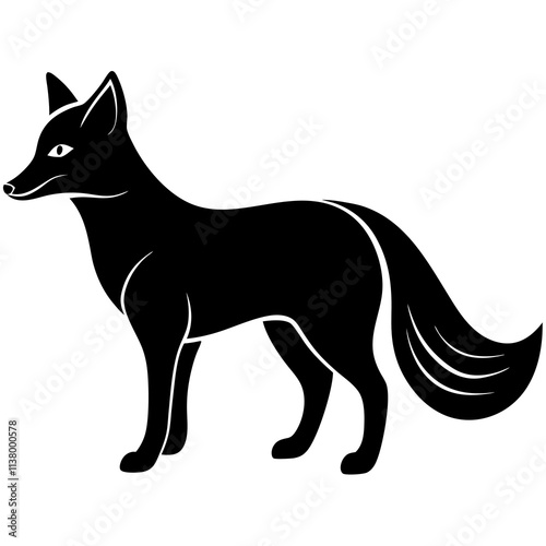 Arctic Fox Silhouette vector illustration