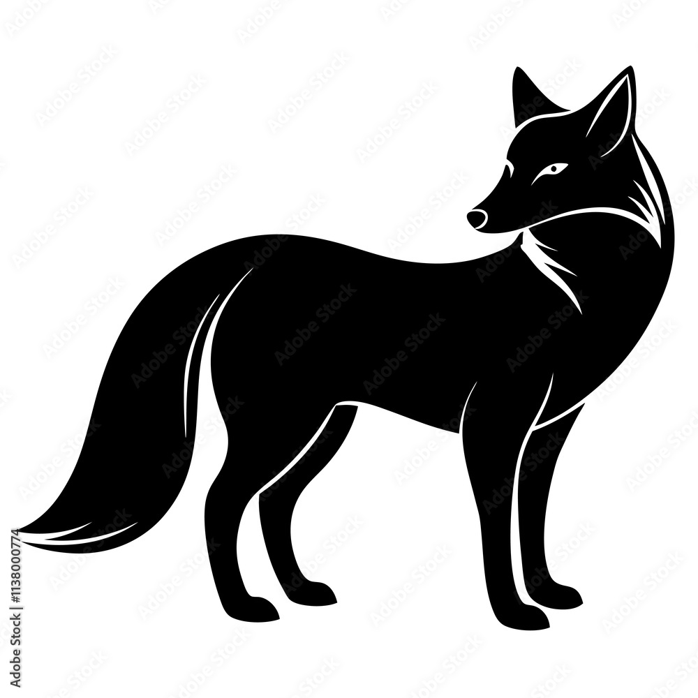 Arctic Fox Silhouette vector illustration Arctic Fox Silhouette vector illustration