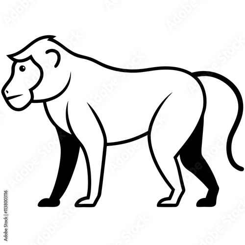 Baboon Silhouette vector illustration