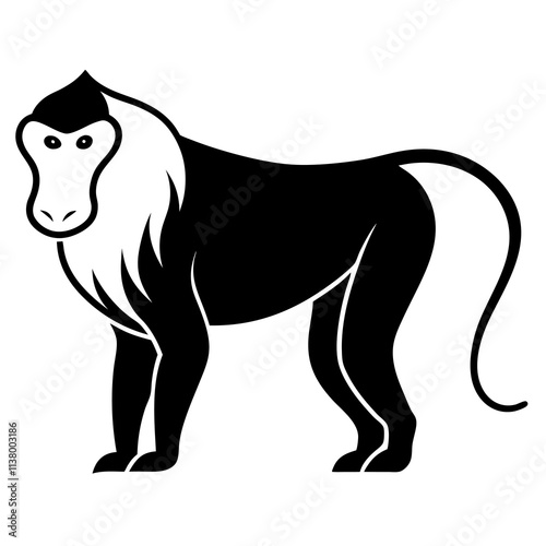 Baboon Silhouette  vector illustration photo