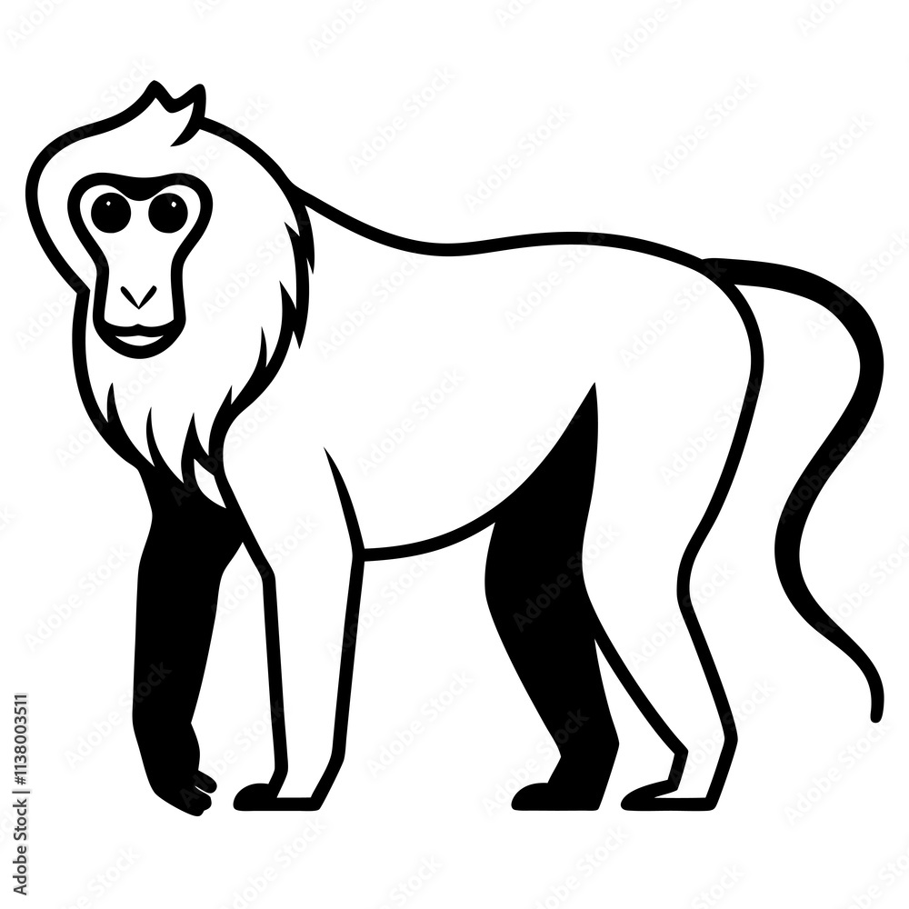 Obraz premium Baboon Silhouette vector illustration
