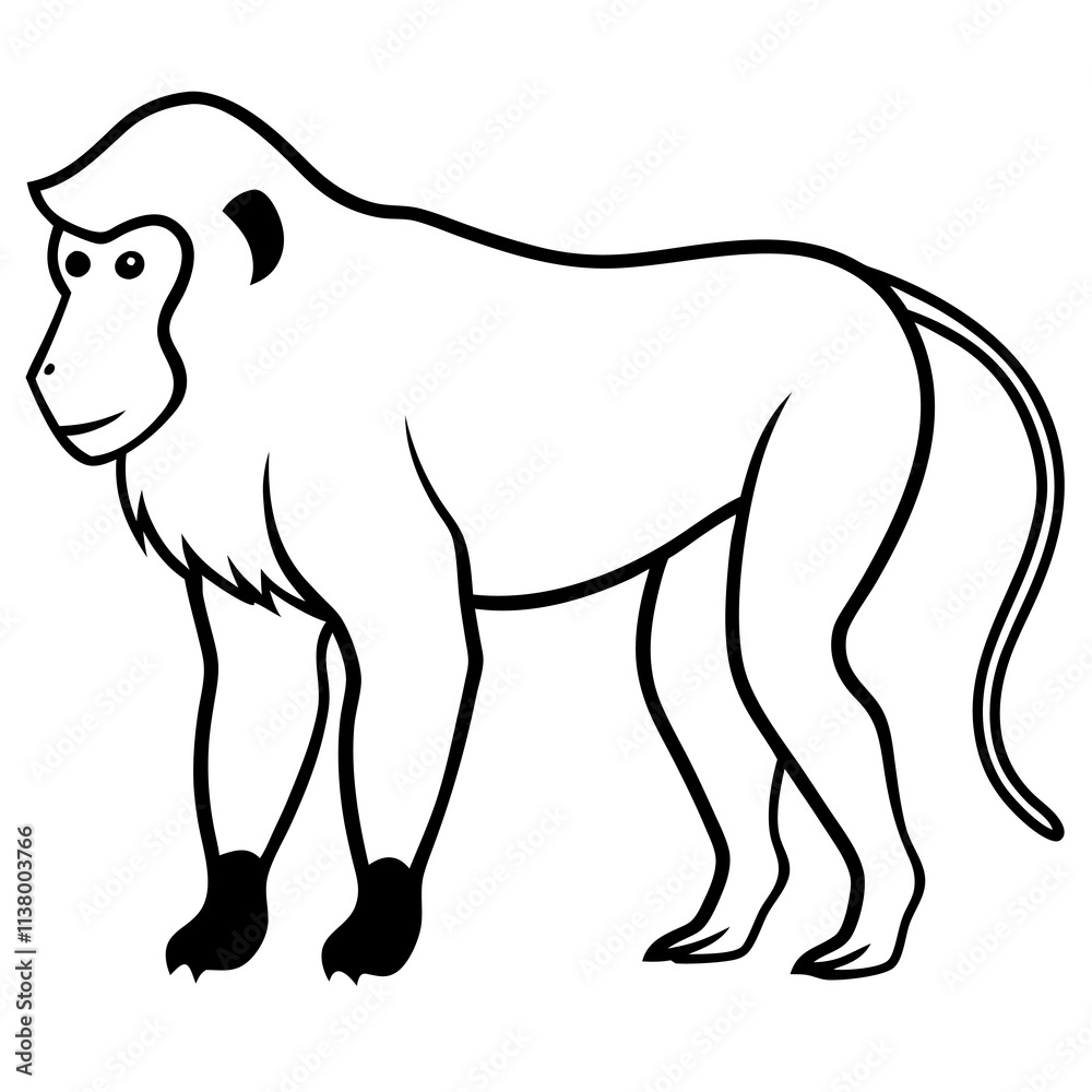 Obraz premium Baboon Silhouette vector illustration