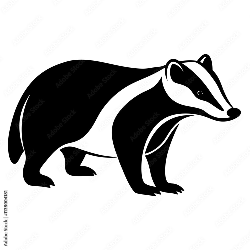 Obraz premium Badger Silhouette vector illustration