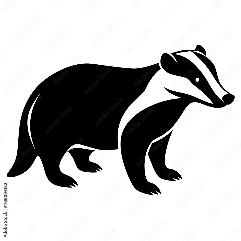 Badger Silhouette vector illustration Badger Silhouette vector illustration