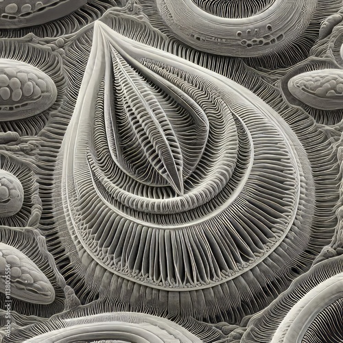 AFM imaging revealing the intricate surface ridges and ciliary a