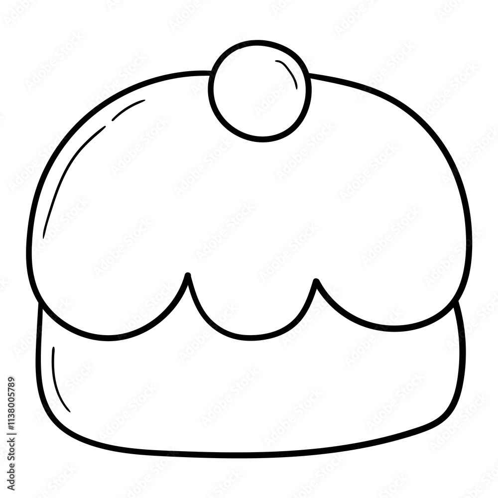 Hand drawn doodle berry cupcake on white background. Hand drawn doodle berry cupcake on white background.