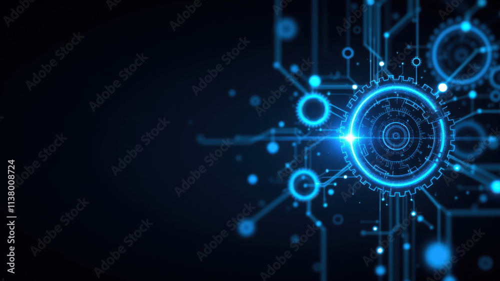 Modern Ci/CD DevOps Kubernetes Infrastructure with a Blue Neon Grid Overlay. Modern Ci/CD DevOps Kubernetes Infrastructure with a Blue Neon Grid Overlay.