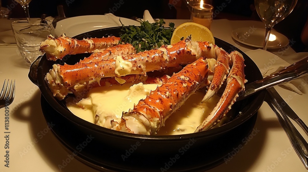 Freshly Cooked Crab Legs Served with Lemon and Butter Sauce Freshly Cooked Crab Legs Served with Lemon and Butter Sauce