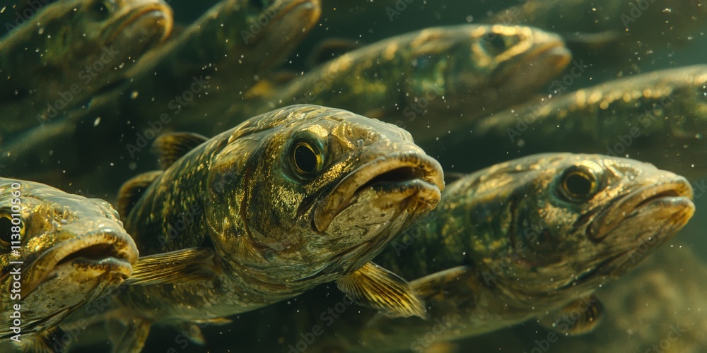 Underwater School of Barracuda Fish Close Up High Resolution Image Underwater School of Barracuda Fish Close Up High Resolution Image