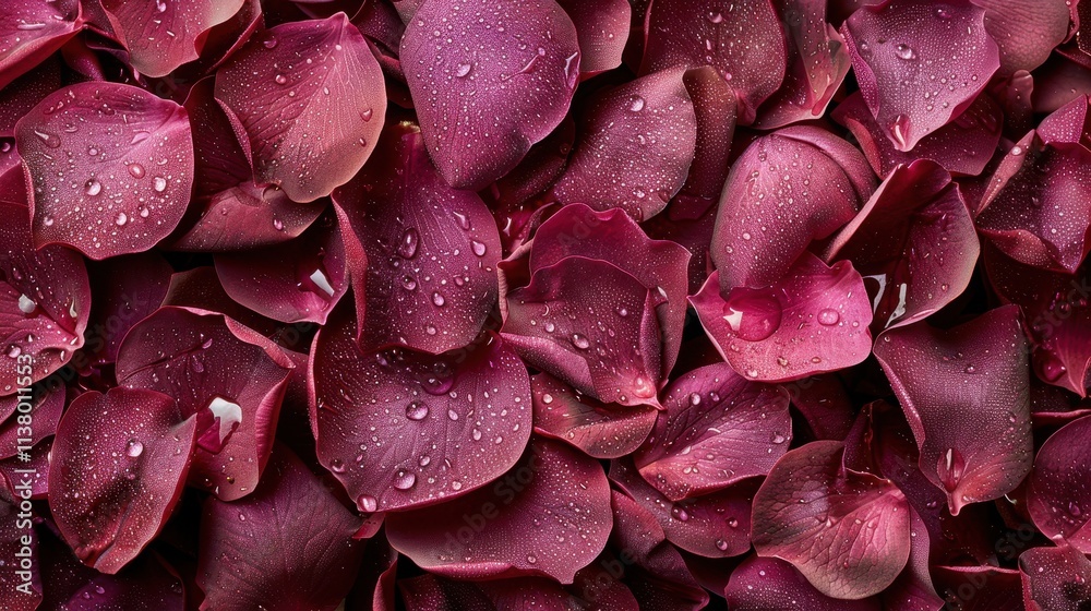 Lush Dark Red Rose Petals with Dew Drops. Lush Dark Red Rose Petals with Dew Drops.
