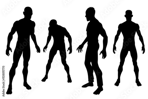 zombie silhouettes set 