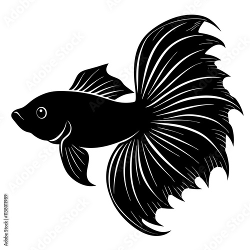 Betta Fish Silhouette  vector illustration