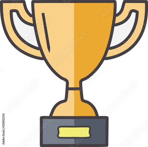 Minimalist trophy illustration, champion, honor to sporting merit